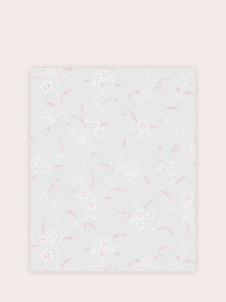 Laura Ashley Sugared Grey Eva Floral Wallpaper Sample - Image 2 of 2