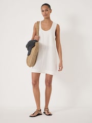 Hush White Liddie Linen Blend Mini Dress - Image 1 of 5