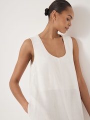 Hush White Liddie Linen Blend Mini Dress - Image 2 of 5