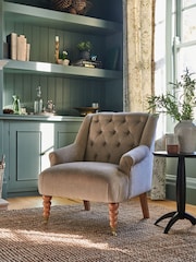 Laura Ashley Baron Chenille Hazelnut Ropsley Accent Chair - Image 1 of 8