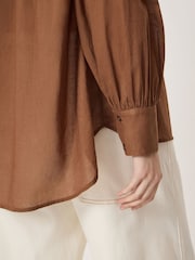 Hush Brown Dakota Cotton Voile Shirt - Image 4 of 5