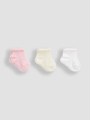 JoJo Maman Bébé Cream Pastel 3-Pack Princess Socks - Image 1 of 4