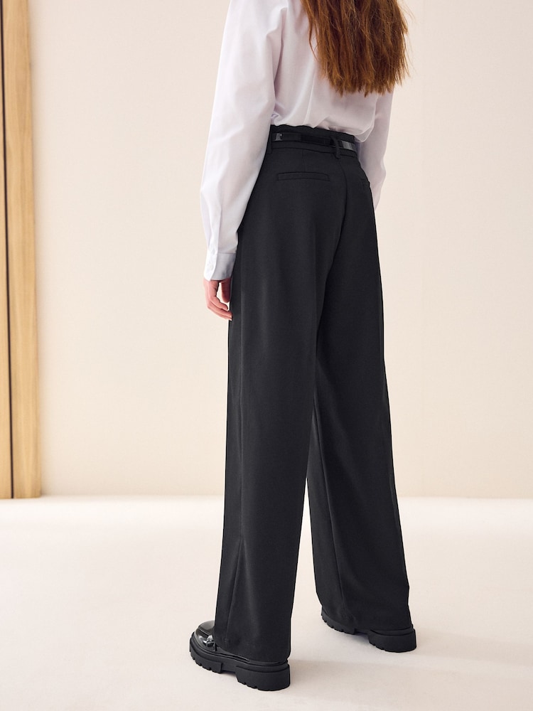 Black Senior Wide Leg Belted School Trousers (9-18yrs) - Image 2 of 6