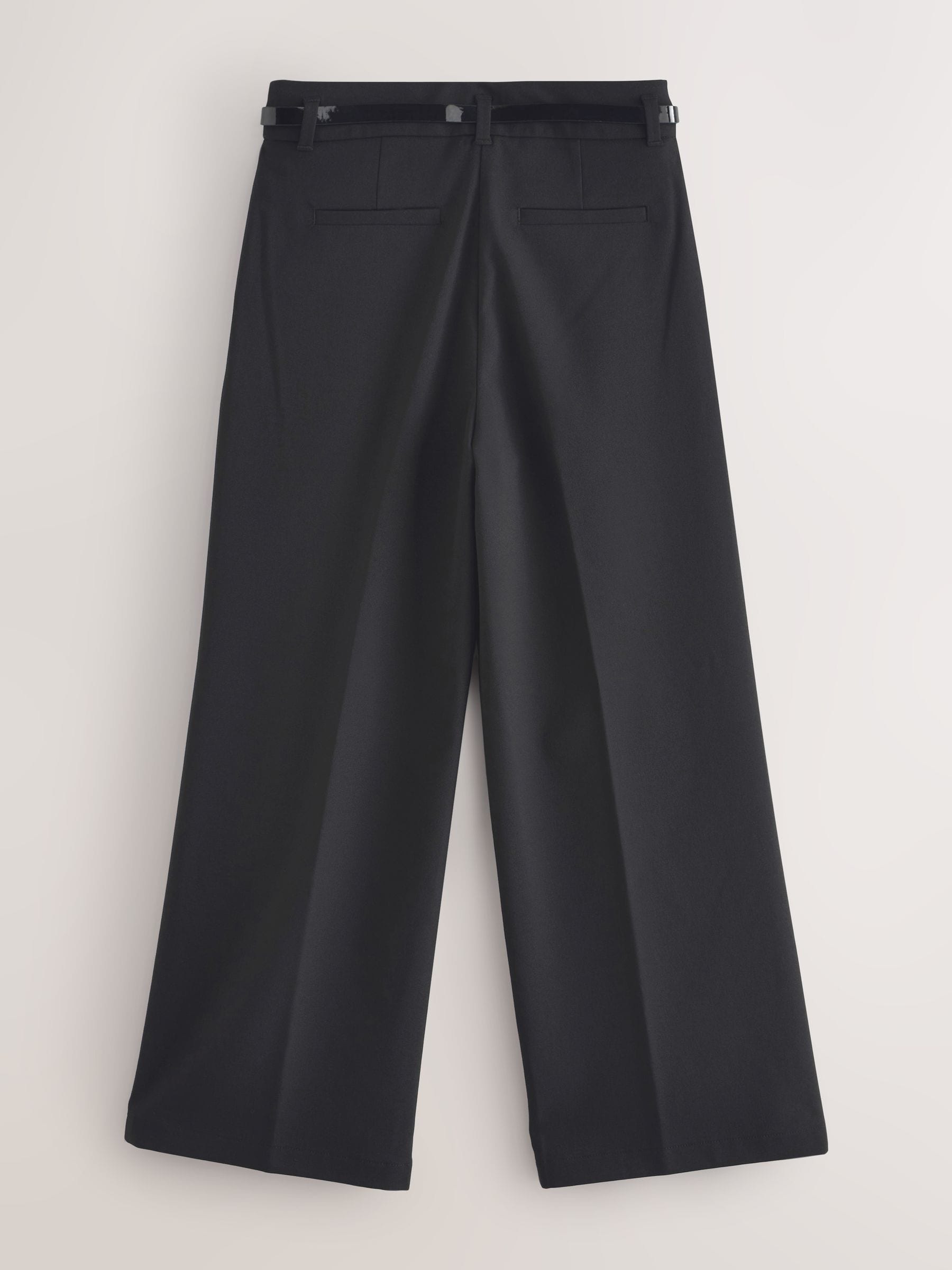 Buy Black Senior Wide Leg Belted School Trousers (9-18yrs) from