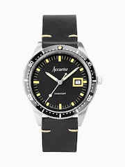 Accurist Mens Dive Black Leather Strap Analogue Watch - Image 1 of 5