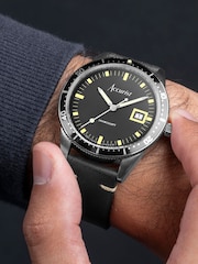 Accurist Mens Dive Black Leather Strap Analogue Watch - Image 4 of 5