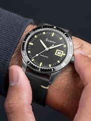 Accurist Black Dive Leather Strap Analogue Watch - Image 6 of 6