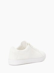 Dune London White Mix Material Stripe Everleigh Trainers - Image 1 of 6