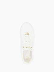 Dune London White Mix Material Stripe Everleigh Trainers - Image 4 of 6