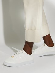 Dune London White Mix Material Stripe Everleigh Trainers - Image 5 of 6