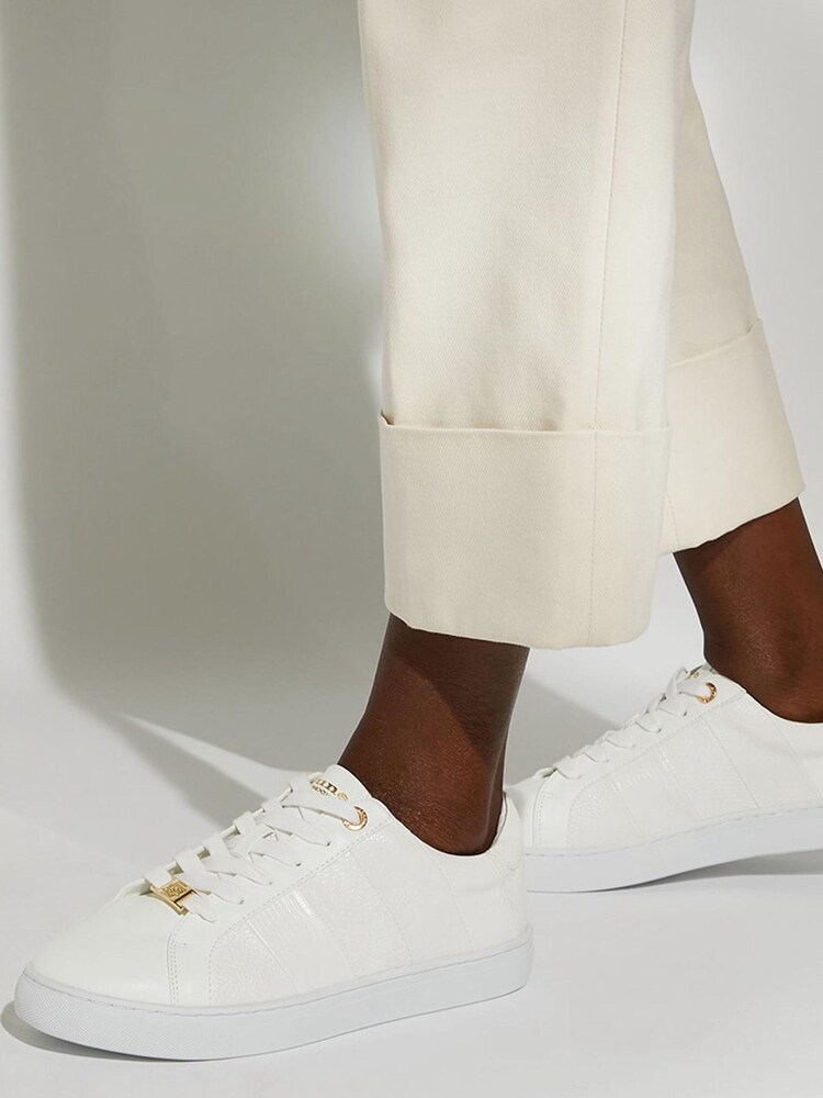 Dune London White Mix Material Stripe Everleigh Trainers - Image 6 of 6