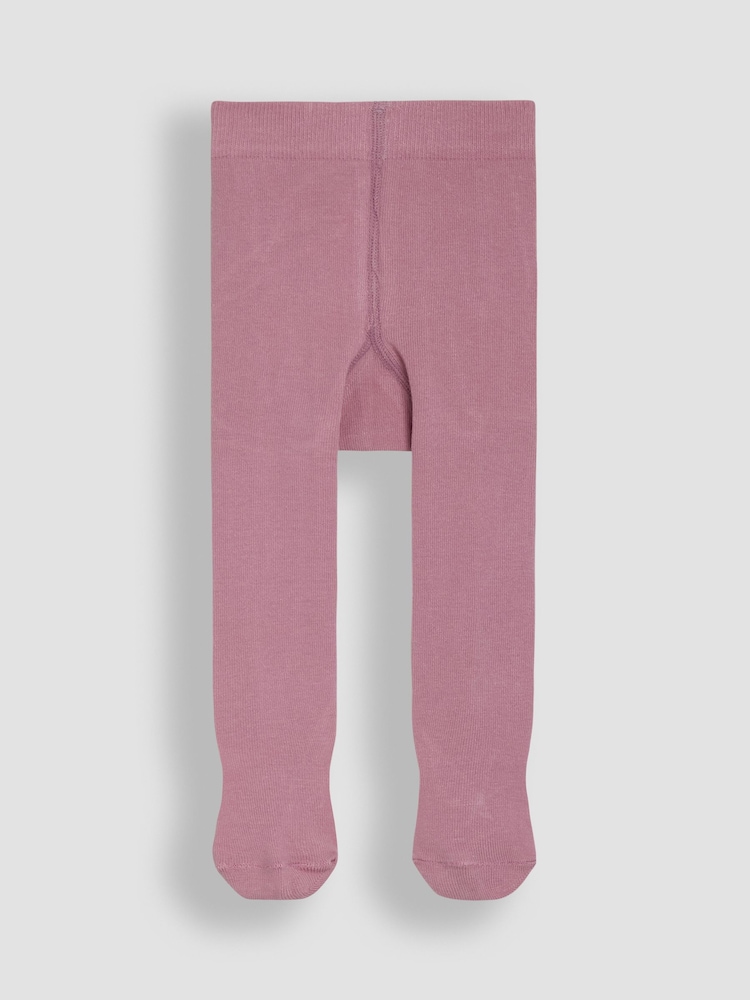 JoJo Maman Bébé Dusky Pink Cotton Rich Tights - Image 2 of 3