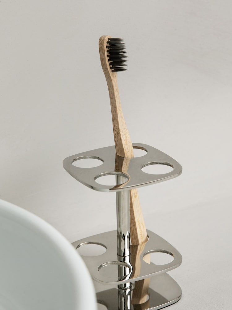 Robert Welch Silver Burford Toothbrush Holder - Image 1 of 4 Robert Welch Silver Burford Toothbrush Holder - Image 1 of 4