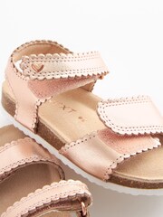 Rose Gold Leather Standard Fit (F) Leather Corkbed Sandals - Image 3 of 5
