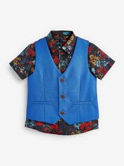 Bleu cobalt - Ensemble gilet, chemise et nœud papillon (3 mois-9 ans) - Image 1 of 3