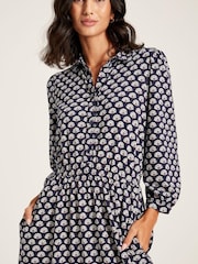Joules Hazel Blue Jersey Shirt Dress - Image 4 of 6