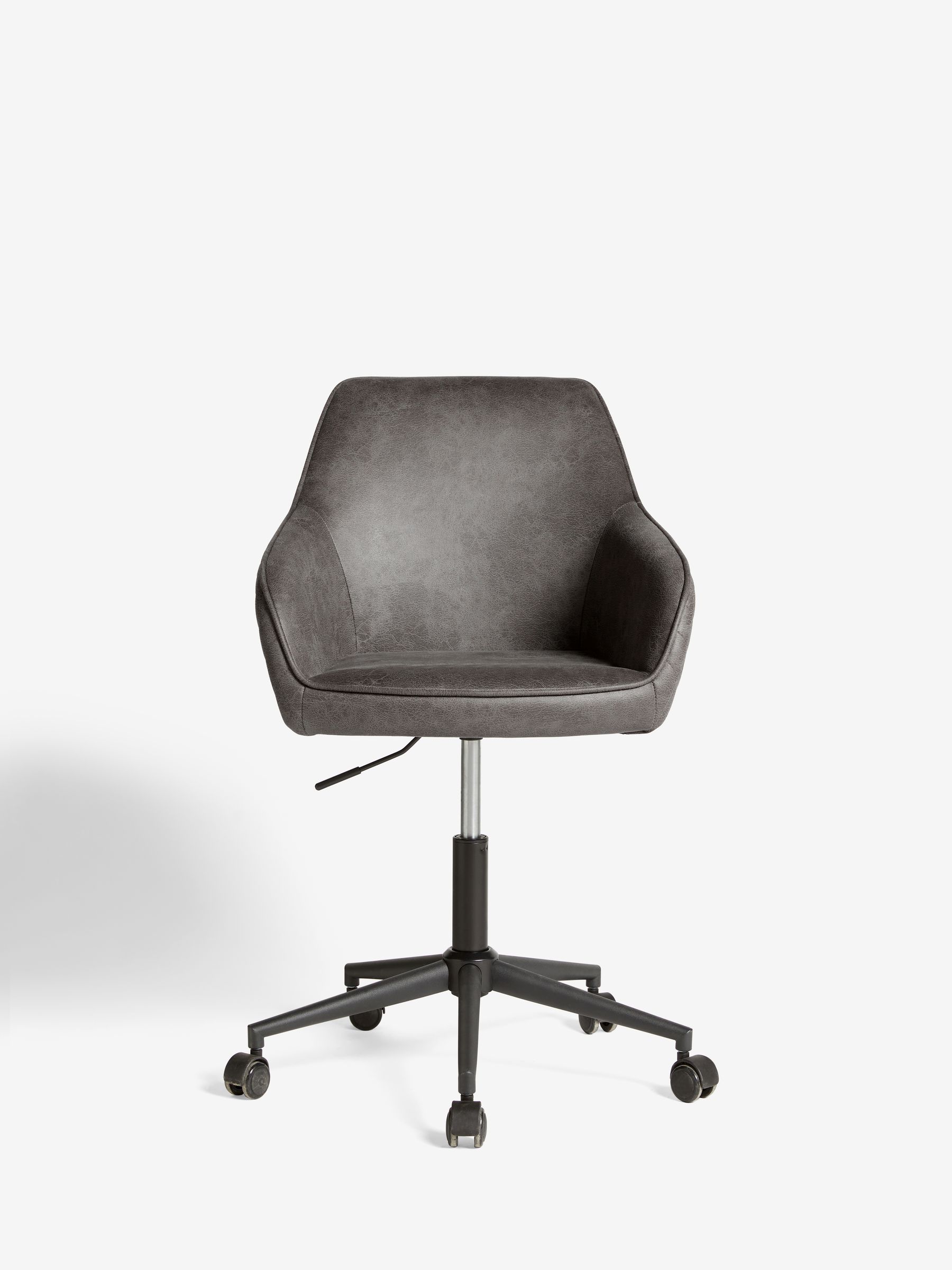Buy Monza Faux Leather Dark Grey Hamilton Black Leg Quilted Office Chair from the Next UK online shop