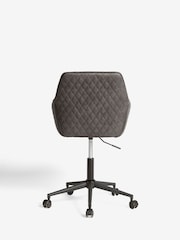 Monza Faux Leather Dark Grey Hamilton Black Leg Quilted Office Chair - Image 5 of 8