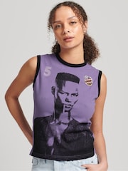 Superdry Purple 100% Cotton Ringspun Allstars GJ Vintage Re-Issue Vest Top - Image 1 of 4