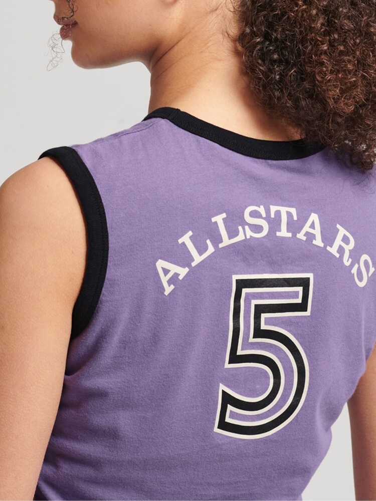 Superdry Purple 100% Cotton Ringspun Allstars GJ Vintage Re-Issue Vest Top - Image 4 of 4