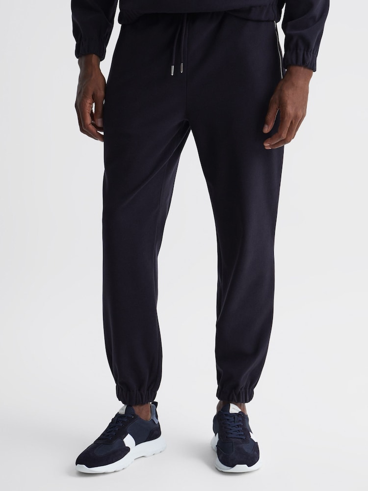 Reiss Navy Bear Micro Fleece Joggers - Image 1 of 5 Reiss Navy Bear Micro Fleece Joggers - Image 1 of 5