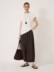 Hush White Amira Knot Detail Cotton T-Shirt - Image 1 of 5