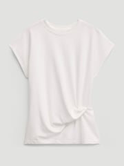 Hush White Amira Knot Detail Cotton T-Shirt - Image 5 of 5