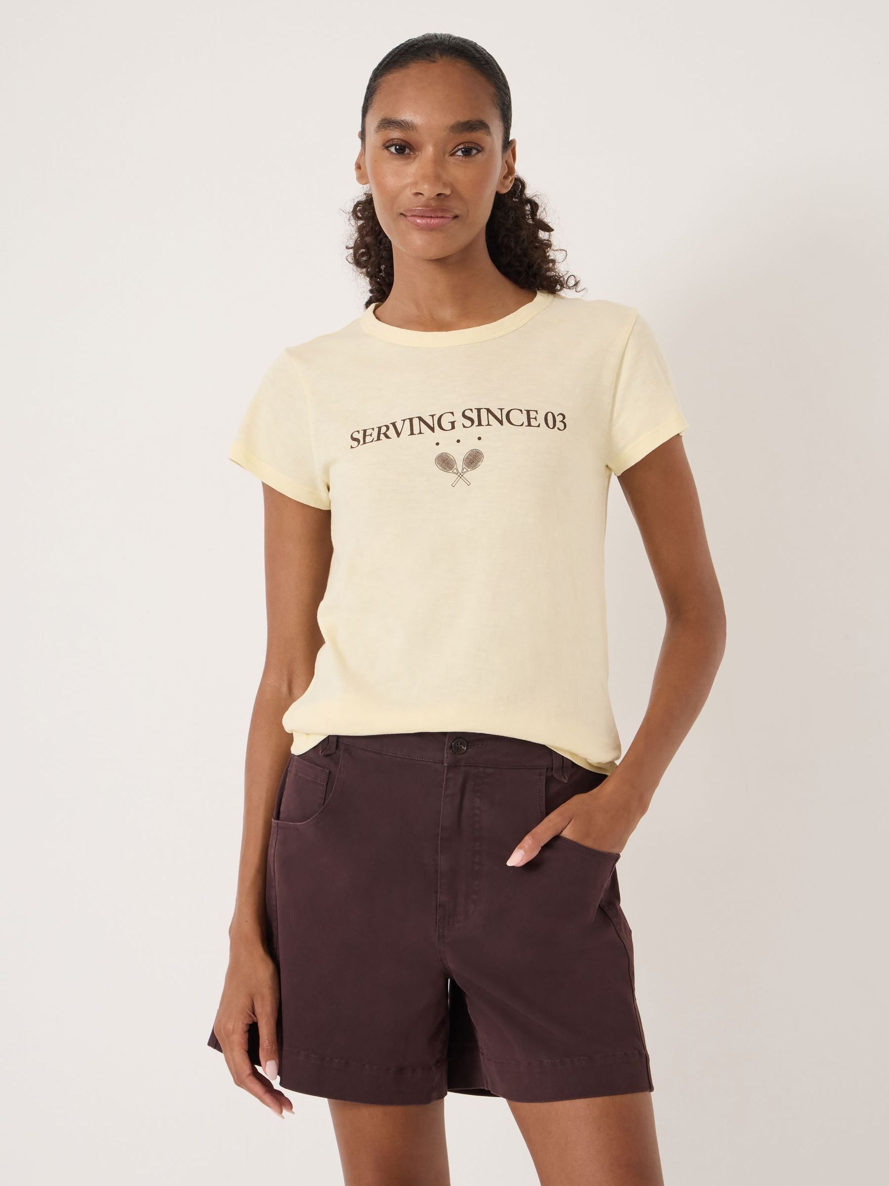 Buy Hush Yellow Serving Since Graphic Slub T-Shirt from Next Canada