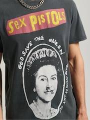 Superdry Black White Sex Pistols Limited Edition Band T-Shirt - Image 2 of 3
