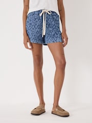 Hush Blue Betty Supersoft Leopard Denim Shorts - Image 1 of 5