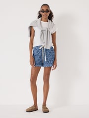 Hush Blue Betty Supersoft Leopard Denim Shorts - Image 2 of 5