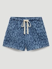 Hush Blue Betty Supersoft Leopard Denim Shorts - Image 5 of 5