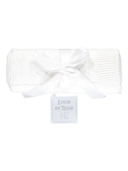 Emile Et Rose Cable Knit Baby 100% Cotton Blanket - Image 2 of 2