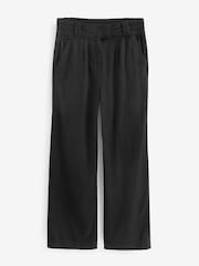Black Linen Blend Wide Leg Trousers - Image 4 of 5