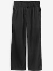 Black Linen Blend Wide Leg Trousers - Image 5 of 5