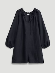 Hush Black Elia Linen Blend Playsuit - Image 5 of 5