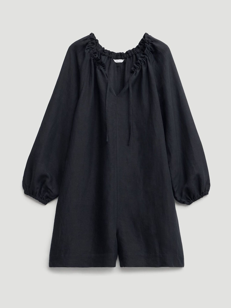 Hush Black Elia Linen Blend Playsuit - Image 5 of 5 Hush Black Elia Linen Blend Playsuit - Image 5 of 5