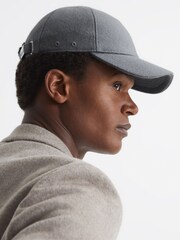 Reiss Blue Ashby Wool Blend Baseball Cap - Image 2 of 6