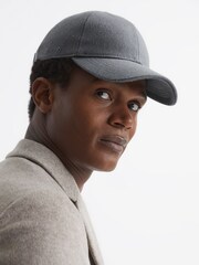 Reiss Blue Ashby Wool Blend Baseball Cap - Image 3 of 6