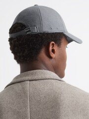 Reiss Blue Ashby Wool Blend Baseball Cap - Image 4 of 6