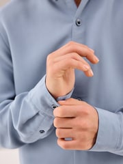 Blue Soft Touch Smart Long Sleeve Shirt (3-16yrs) - Image 5 of 8