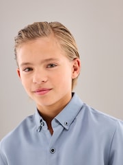 Blue Soft Touch Smart Long Sleeve Shirt (3-16yrs) - Image 6 of 8