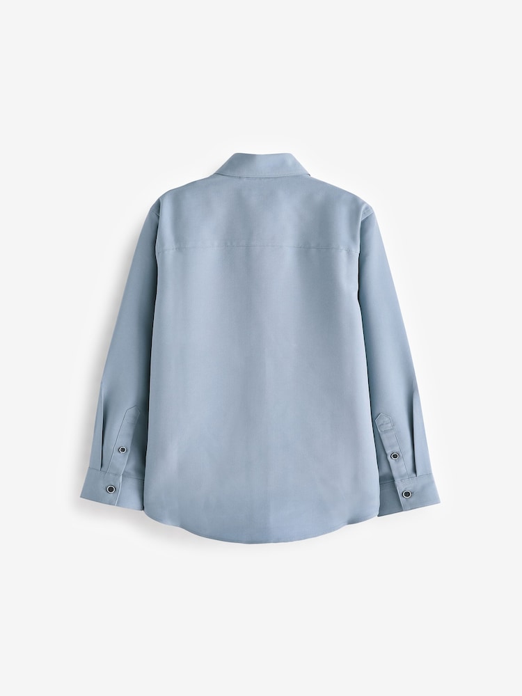 Blue Soft Touch Smart Long Sleeve Shirt (3-16yrs) - Image 8 of 8