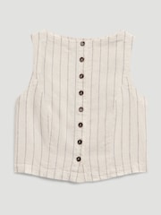 Hush Natural Nara Sleeveless Viscose Striped Top - Image 4 of 4