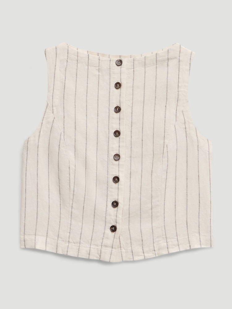 Hush Natural Nara Sleeveless Viscose Striped Top - Image 4 of 4