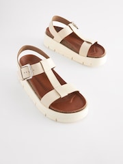 Bone White Forever Comfort® Leather T-Bar Flatform Sandals - Image 3 of 7