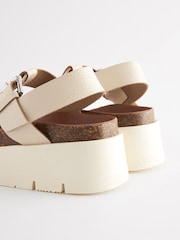 Bone White Forever Comfort® Leather T-Bar Flatform Sandals - Image 6 of 7