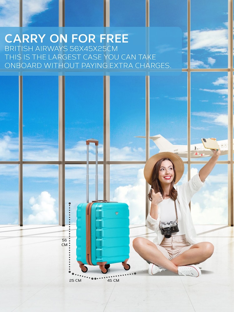 Flight Knight 56x45x25cm EasyJet Overhead 4 Wheel ABS Hard Case Cabin Carry On Hand Luggage - Image 2 of 7