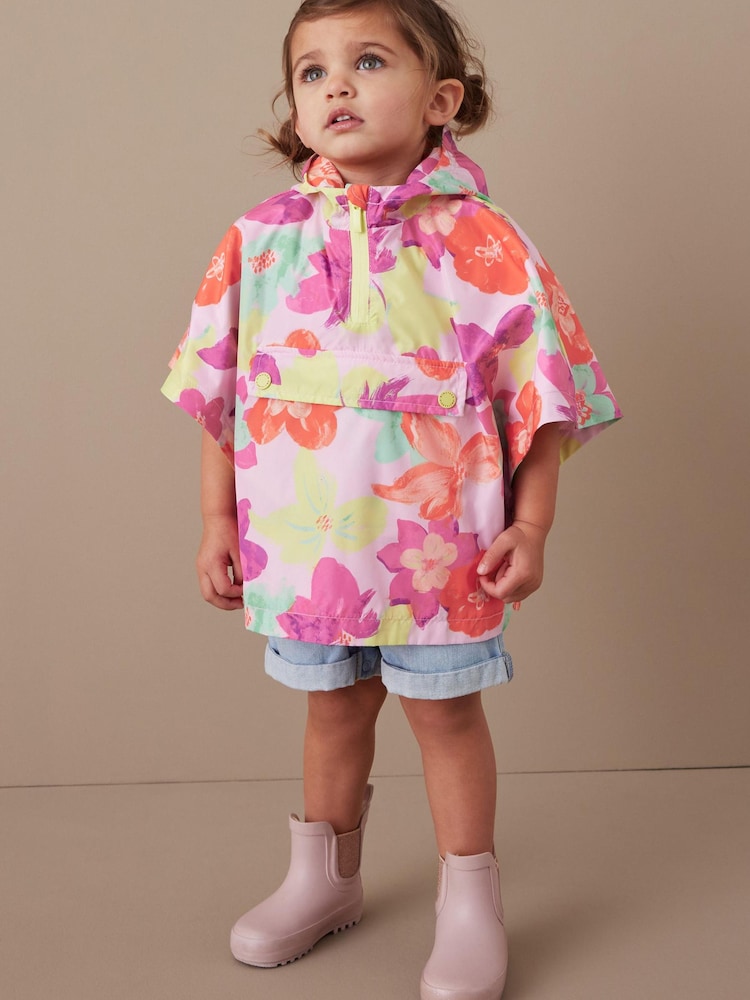 Multi rožast vzorec - odporen na dež Overhead Printed komplet Away Poncho Cagoule (3mths-7yrs) - Slika 2 iz 8 Multi rožast vzorec - odporen na dež Overhead Printed komplet Away Poncho Cagoule (3mths-7yrs) - Slika 2 iz 8