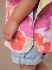 Multi rožast vzorec - odporen na dež Overhead Printed komplet Away Poncho Cagoule (3mths-7yrs) - Slika 4 iz 8